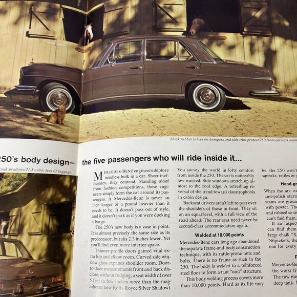 Vintage 1966 Mercedes-Benz 250 Automobile Dealer Sales Brochure Catalog - Picture 4 of 5
